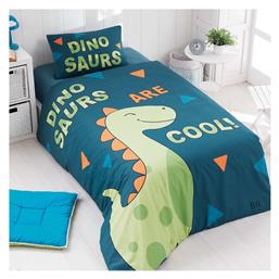 Beauty Home Dinosaurs 6166 Σετ Σεντόνια Μονά Βαμβακερά Πράσινα 170x240cm 3τμχ από το MyCasa