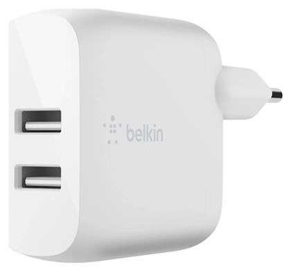 Belkin 2x USB Wall Charger Λευκό (Boost Charge 24W)