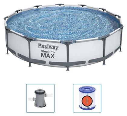 Bestway Steel Pro Max Στρογγυλή Πισίνα με Μεταλλικό Σκελετό Μπλε