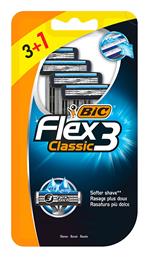 Bic Flex 3 Classic Ξυραφάκια μιας Χρήσης με 3 Λεπίδες & Λιπαντική Ταινία 4τμχ από το e-Fresh