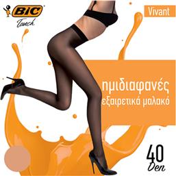 Bic Καλσόν 40DEN Μελί Extra Large με διπλό κάβαλο Vivant Bic Touch (1τεμ)