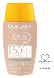 Bioderma Photoderm Nude Touch Αδιάβροχη Αντηλιακή Κρέμα Προσώπου SPF50 με Χρώμα Light 40ml από το Pharm24