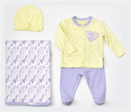 Biorganic Σετ Ρούχων Νεογέννητου για Κορίτσι για 0-3 μηνών 4τμχ