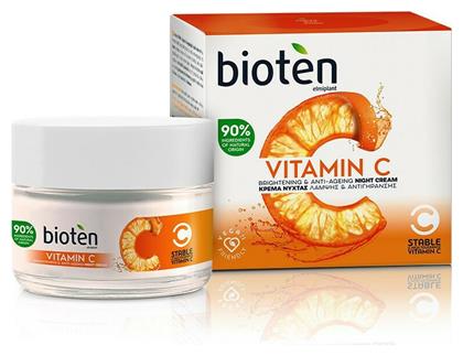 Bioten Vitamin C Κρέμα Προσώπου Νυκτός για Ενυδάτωση & Ατέλειες με Υαλουρονικό Οξύ & Βιταμίνη C 50ml από το Attica