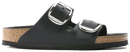 Birkenstock Arizona Big Buckle Oiled Leather Δερμάτινα Ανατομικά Σανδάλια Μαύρα