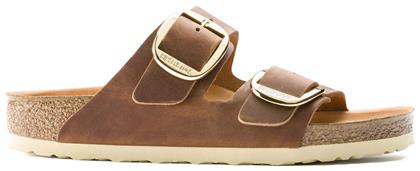 Birkenstock Arizona Big Buckle Oiled Leather Δερμάτινα Γυναικεία Σανδάλια Ανατομικά σε Καφέ Χρώμα Narrow Fit