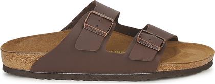 Birkenstock Arizona Birko-Flor Δερμάτινα Ανδρικά Σανδάλια σε Καφέ Χρώμα Narrow Fit