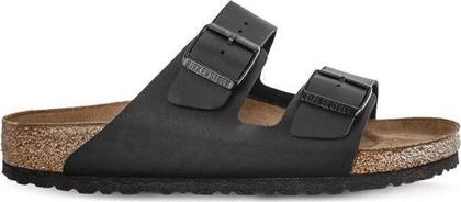 Birkenstock Arizona Birko-Flor Δερμάτινα Ανδρικά Σανδάλια σε Μαύρο Χρώμα Regular Fit