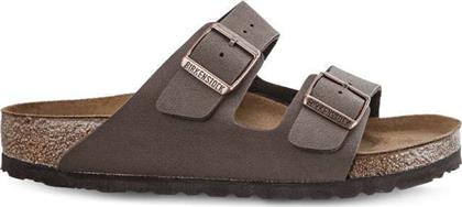 Birkenstock Arizona Birko-Flor Nubuck Ανδρικά Σανδάλια σε Καφέ Χρώμα Regular Fit