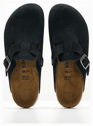 Birkenstock Classic Boston Vl Γυναικεία Δερμάτινα Ανατομικά Σαμπό Μαύρα