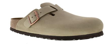 Birkenstock Δερμάτινα Ανατομικά Σαμπό Καφέ