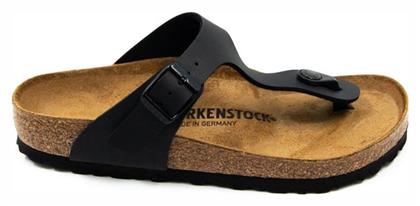 Birkenstock Gizeh Birko-Flor Δερμάτινα Ανατομικά Σανδάλια σε Μαύρο Χρώμα Regular Fit