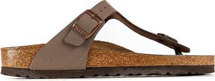 Birkenstock Gizeh Δερμάτινα Ανατομικά Σανδάλια Mocca Narrow Fit