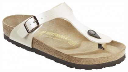 Birkenstock Gizeh Δερμάτινα Γυναικεία Σανδάλια σε Λευκό Χρώμα