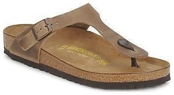 Birkenstock Gizeh Oiled Leather Δερμάτινα Γυναικεία Σανδάλια Tabacco