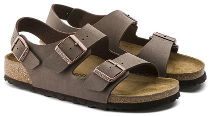 Birkenstock Milano Birkibuc Δερμάτινα Ανδρικά Σανδάλια σε Καφέ Χρώμα