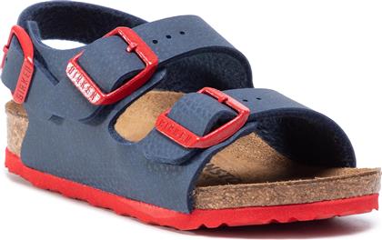 Birkenstock Παιδικά Πέδιλα Milano Kinder Ανατομικά με Ρυθμιζόμενο Μεταλλικό Κούμπωμα για Αγόρι Navy Μπλε