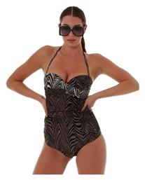 Bluepoint African Queen Strapless Ολόσωμο Μαγιό με Ενίσχυση Animal Print Blue