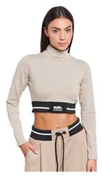 BodyTalk Γυναικείο Crop Top Μακρυμάνικο Μπεζ