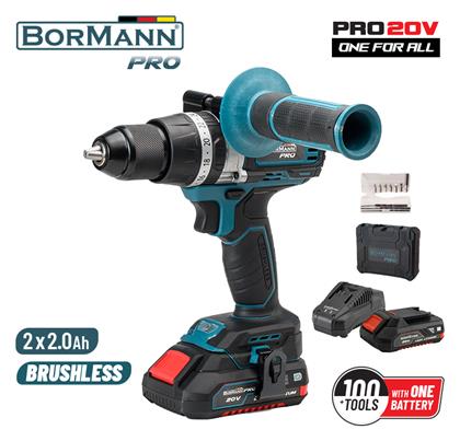 Bormann Pro BBP5140 Κρουστικό Δραπανοκατσάβιδο Μπαταρίας Brushless 20V 2x2Ah
