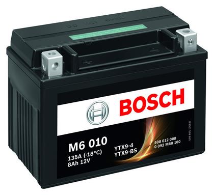 Bosch Μπαταρία Μοτοσυκλέτας YTX9-BS 135A με Χωρητικότητα 8Ah