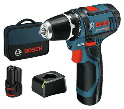 Bosch GSR 12V-15 Δραπανοκατσάβιδο Μπαταρίας 12V 2x2Ah