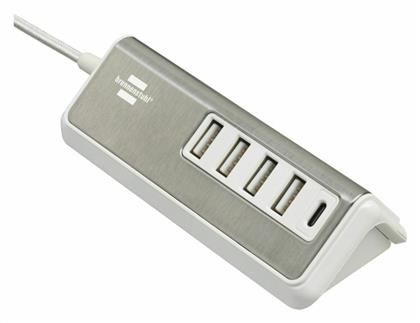 Brennenstuhl USB 2.0 Hub 5 Θυρών με σύνδεση USB-A Ασημί