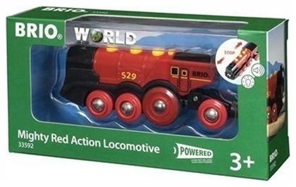 Brio Toys Mighty Red Action Locomotive Τρενάκι με Ήχο και Φως για 3+ Ετών