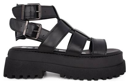 Buffalo Γυναικεία Σανδάλια Flatforms σε Μαύρο Χρώμα