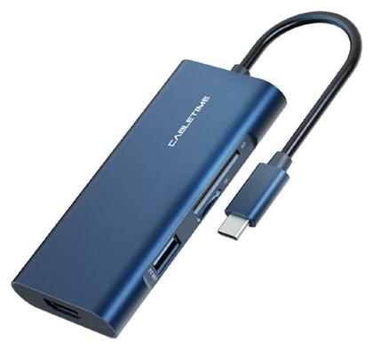 Cabletime C160 USB-C Docking Station με HDMI 4K PD Μπλε