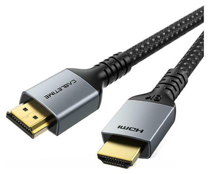 Cabletime HDMI 2.1 Braided Cable HDMI male - HDMI male 1m Μαύρο