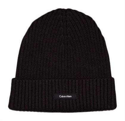 Calvin Klein Beanie Ανδρικός Σκούφος με Rib Πλέξη σε Μαύρο χρώμα