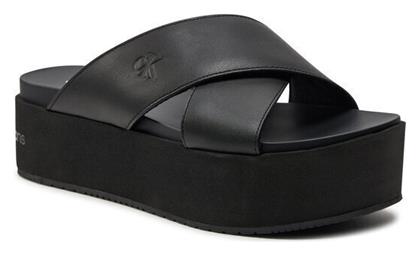 Calvin Klein Γυναικεία Σανδάλια Flatforms σε Μαύρο Χρώμα