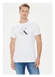 Calvin Klein Monogram Ανδρικό T-shirt Κοντομάνικο Άσπρο