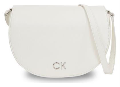 Calvin Klein Saddle Γυναικεία Τσάντα Χιαστί Λευκή