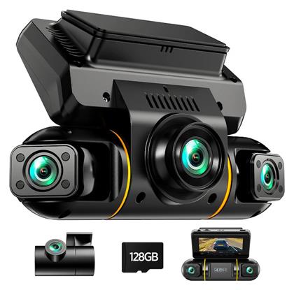 Campark 4πλή Κάμερα Αυτοκινήτου 4ch 360° Full Hd Νυχτερινή Όραση G-sensor & 24ωρη Καταγραφή Parking +128gb Msd