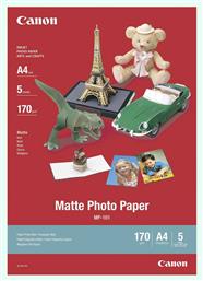 Canon MP-101 Φωτογραφικό Χαρτί Matte A4 (21x30) 170gr/m² για Εκτυπωτές Inkjet 5 Φύλλα