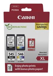 Canon Pg-545 Xl Cl-546 Xl Γνήσιο Photo Value Pack με 1 Μελάνι InkJet Κυανό (8286B011)