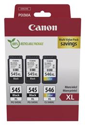 Canon PG-545 XL x2 / CL-546 XL Multi Pack Γνήσιο Photo Value Pack με 3 Μελάνια Εκτυπωτή InkJet Photo Μαύρο / Πολλαπλό (Color) (8286B013)