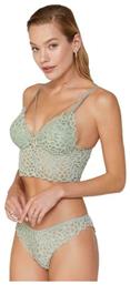 Cansoy Δαντελένιο Σετ Εσωρούχων Bralette με Brazil Pistachio Liona 319