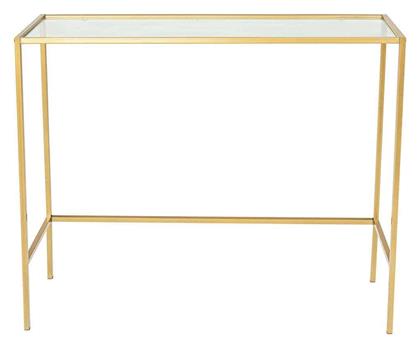 Canvas Κονσόλα Μεταλλική με Γυάλινη Επιφάνεια Gold Μ100xΠ30xΥ80εκ.