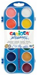 Carioca Acquarell Σετ Νερομπογιές με Πινέλο 12 Χρωμάτων