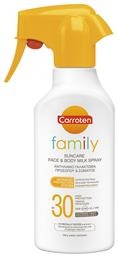 Carroten Family Milk Αδιάβροχη Αντηλιακή Κρέμα για το Σώμα SPF30 σε Spray 300ml