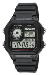 Casio Collection Ψηφιακό Ρολόι Χρονογράφος Μπαταρίας με Μαύρο Καουτσούκ Λουράκι από το Epapoutsia