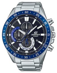 Casio Edifice Ρολόι Χρονογράφος Μπαταρίας με Ασημί Μεταλλικό Μπρασελέ