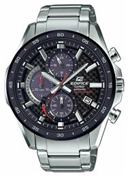 Casio Edifice Ρολόι Χρονογράφος Solar με Ασημί Μεταλλικό Μπρασελέ