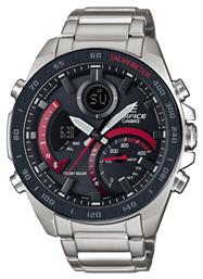 Casio Edifice Ρολόι Χρονογράφος Solar με Ασημί Μεταλλικό Μπρασελέ