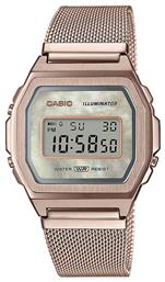 Casio Vintage Ψηφιακό Ρολόι Χρονογράφος με Ροζ Χρυσό Μεταλλικό Μπρασελέ