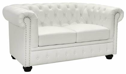 Chesterfield Διθέσιος Καναπές Δερματίνη Λευκός 155x90εκ. από το Designdrops