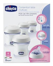 Chicco Multi-use Milk Containers Natural Feeling Δοχεία Αποθήκευσης Μητρικού Γάλακτος 150ml 4τμχ